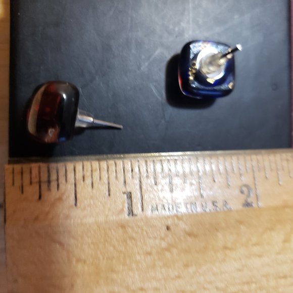 Murano Glass Necklace and Earring Set, Black, Red and Gold - Picture 11 of 11